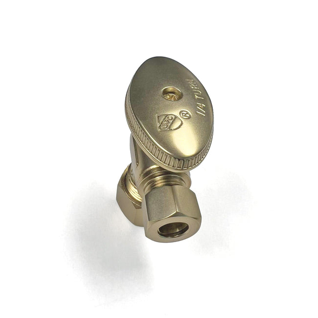 621-8-CB - Quarter Turn Faucet Angle Stop - 5/8" Comp x 3/8" OD Supply Valve - Caramel Bronze