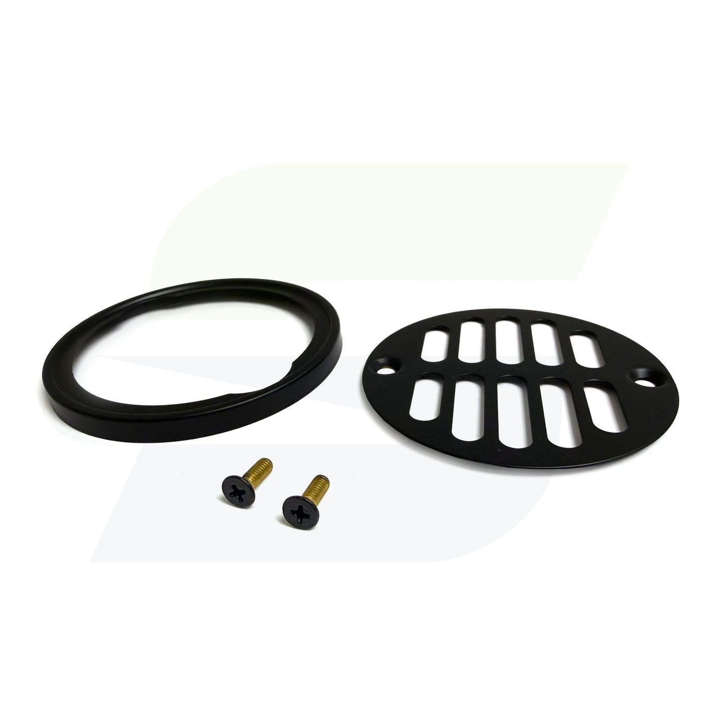 6230-MBK - Round Shower Drain Plate - 3-3/8" Diameter - Matte Black