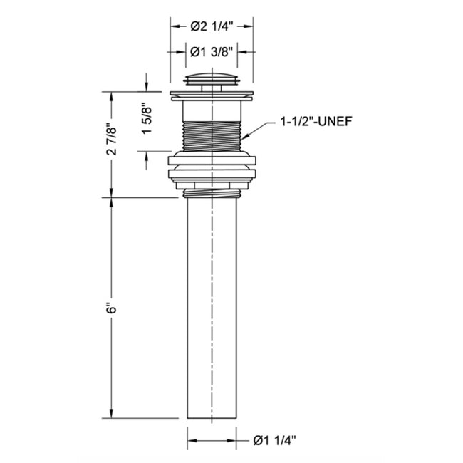 814-MBK - Finger Touch Plug Lavatory Drain in Matte Black
