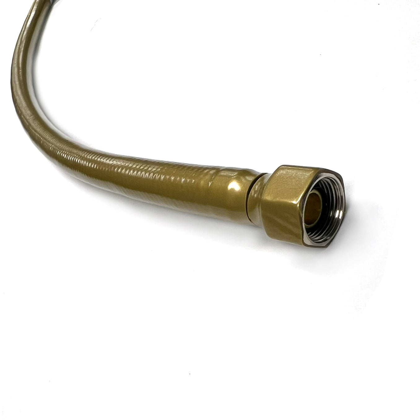 152-MN-SS-BLND - Flexible Stainless Steel Braided Toilet Supply Line with Decorative Cover - 16", Blonde