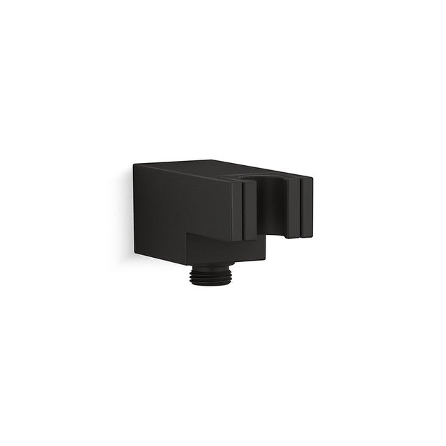 K-26310-BL - Statement Wall Mount Shower Holder with Supply Elbow and Check Valve - Matte Black