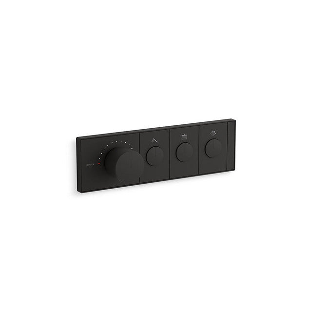 K-26347-9-BL - Anthem Three Outlet Recessed Mechanical Thermostatic Mixing Valve - Matte Black