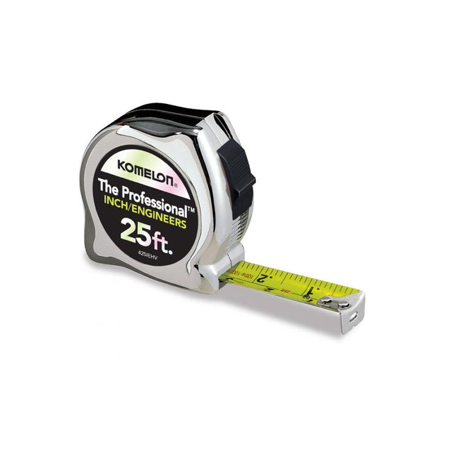 425IEHV - 25-Foot Chrome Professional High-Visibility Engineers Tape Measure