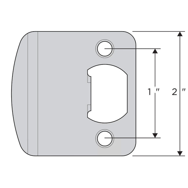 83536-001 Round Corner 2-1/4" Extended Full Lip Strike Bright Brass Finish