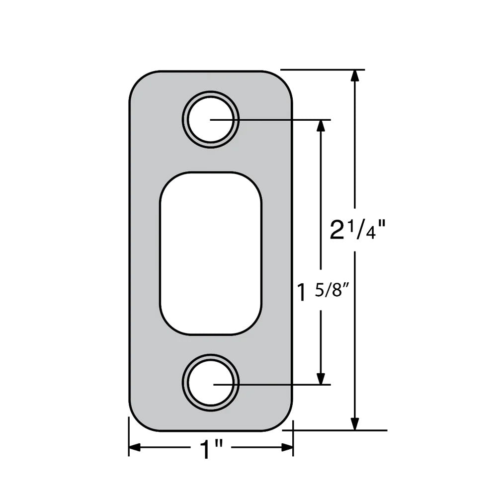 85063-008 - 1" x 2-1/4" Radius Corner Deadbolt Strike for Venetian Bronze and Matte Black Finishes