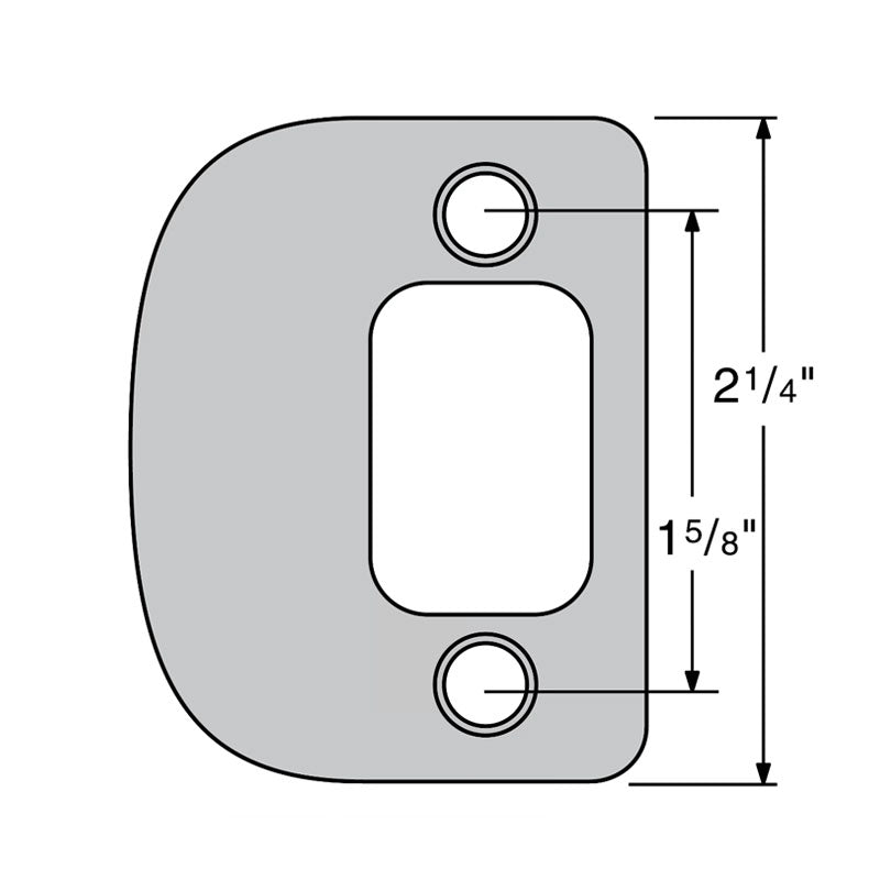 85303-018 - Radius Corner Deadbolt Full Lip Strike in Satin Nickel Finish
