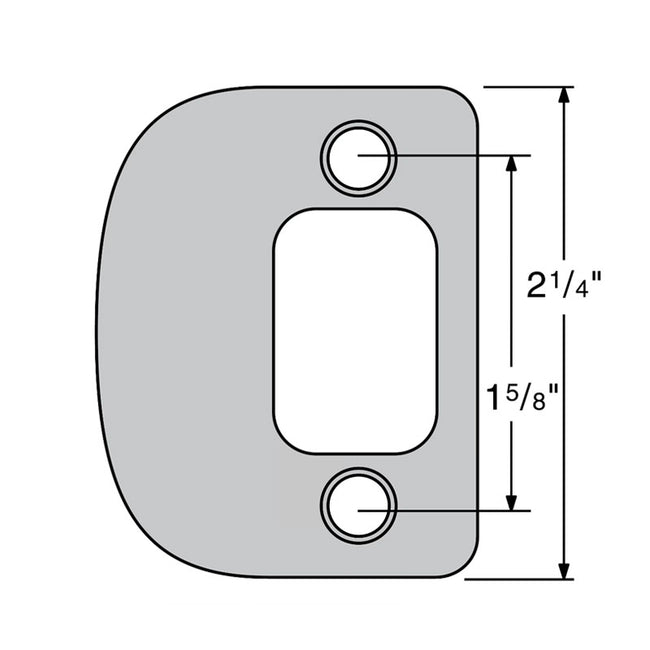 85303-016 - Radius Corner Deadbolt Full Lip Strike in Polished Chrome Finish