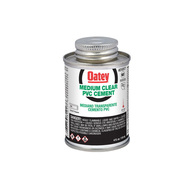 31017 - Medium Clear PVC Cement - 4 oz