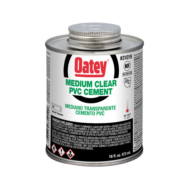 31019 - Medium Clear PVC Cement - 16 oz