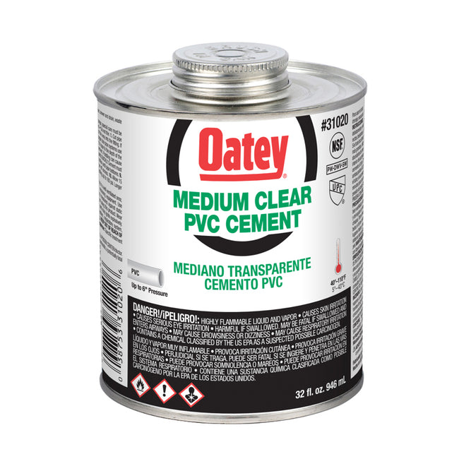 31020 - Medium Clear PVC Cement - 32 oz