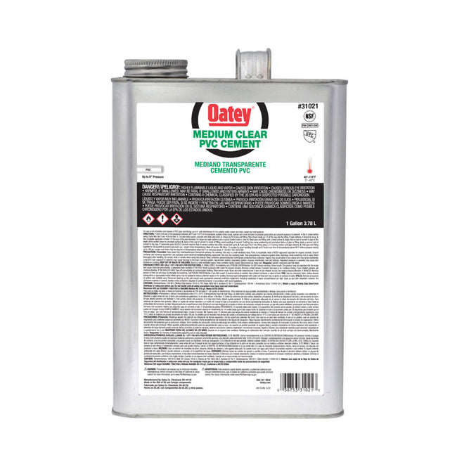31021 - Medium Clear PVC Cement - 1 Gallon