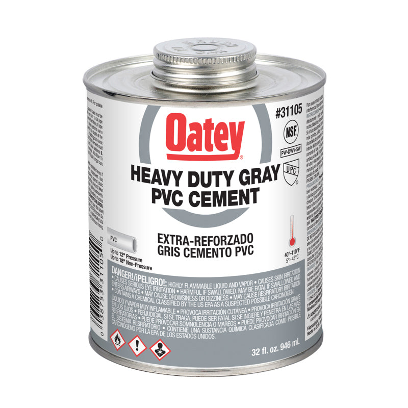 31105 - Heavy Duty Gray PVC Cement - 32 oz