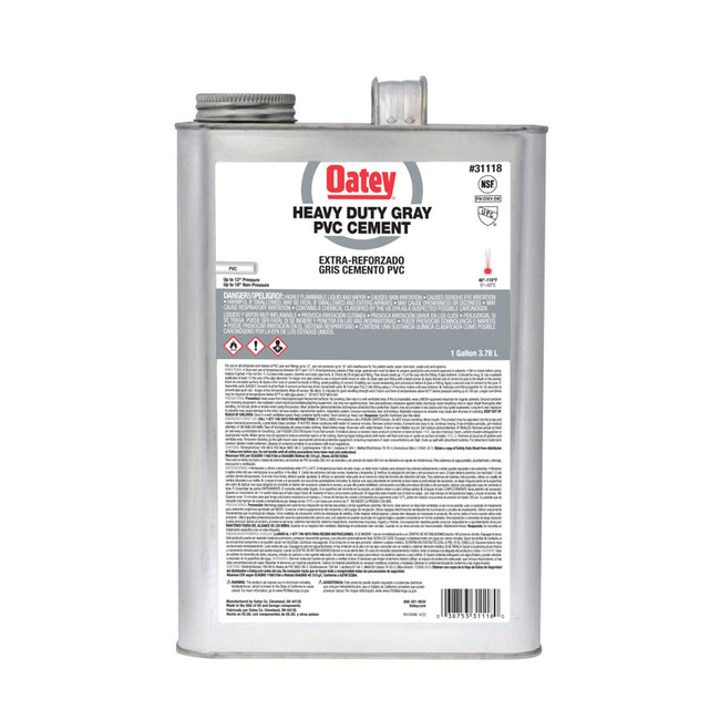 31118 - Heavy Duty Gray PVC Cement - 1 Gallon