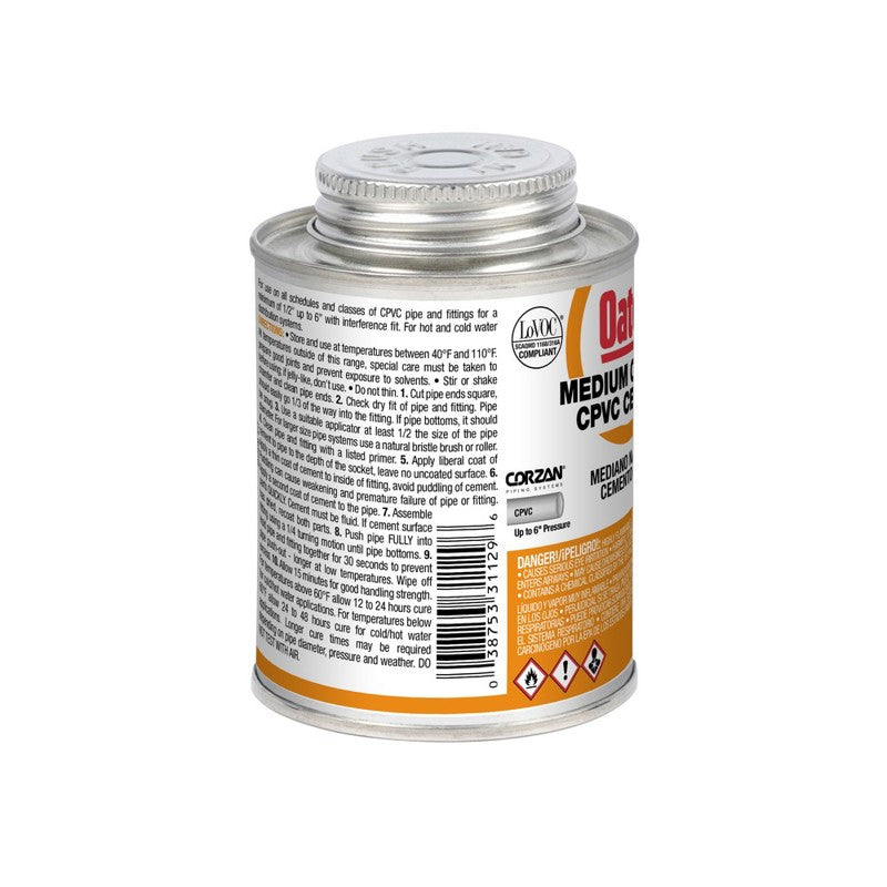 31129 - CPVC Medium Body Orange Cement - 8 oz
