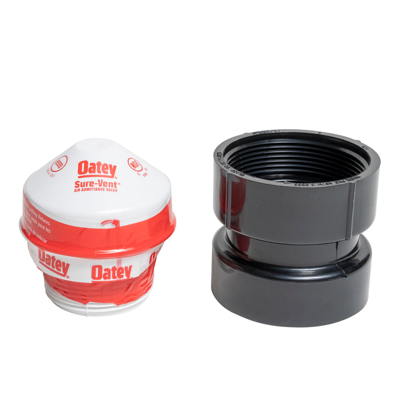 39018 - Sure-Vent 1.5" -  2" 160 Branch, 24 Stack DFU Air Admittance Valve with ABS Sch 40 Adapter