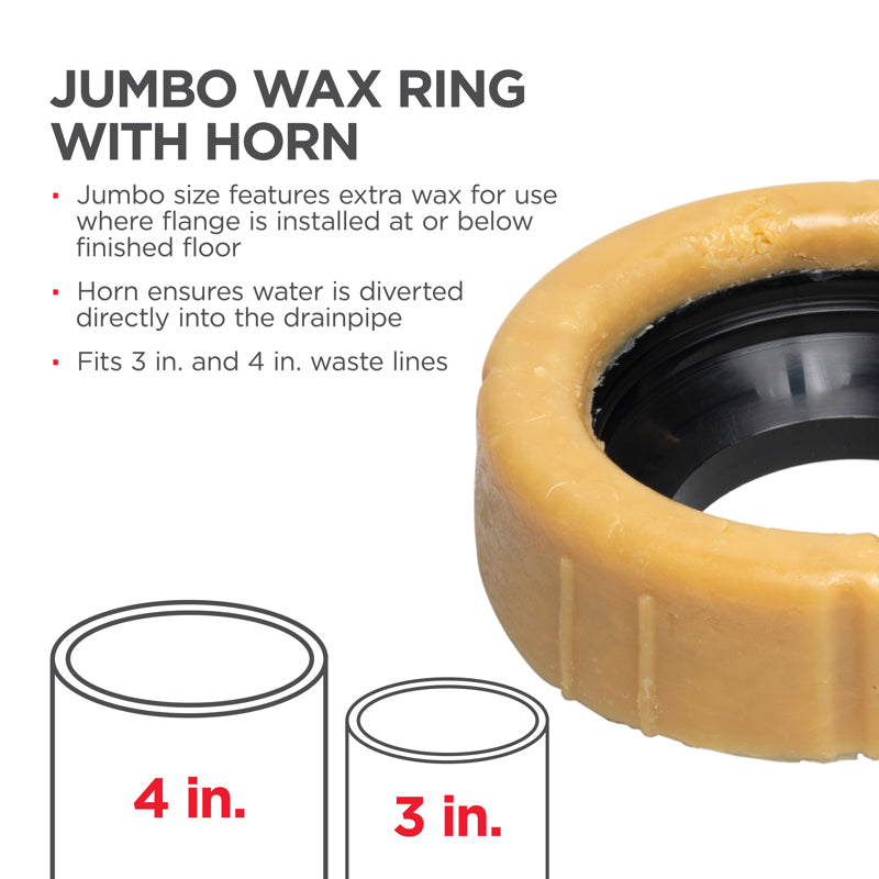 90241 - Hercules Jumbo Johni-Ring Wax Toilet Bowl Gasket - 3" or 4"