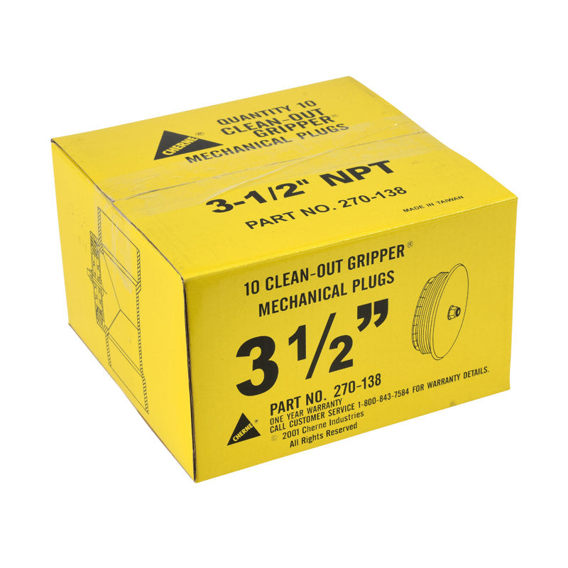 270138 - Cherne Clean-Out Gripper Plug - 3-1/2"