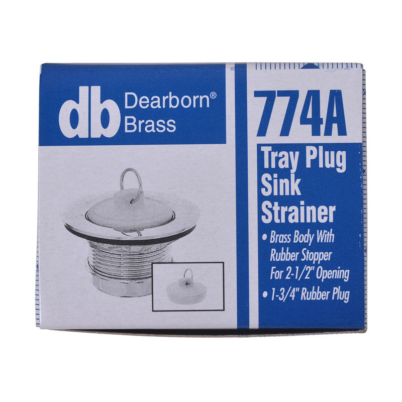 774A - Brass Bar Sink Strainer with Plug - 2"