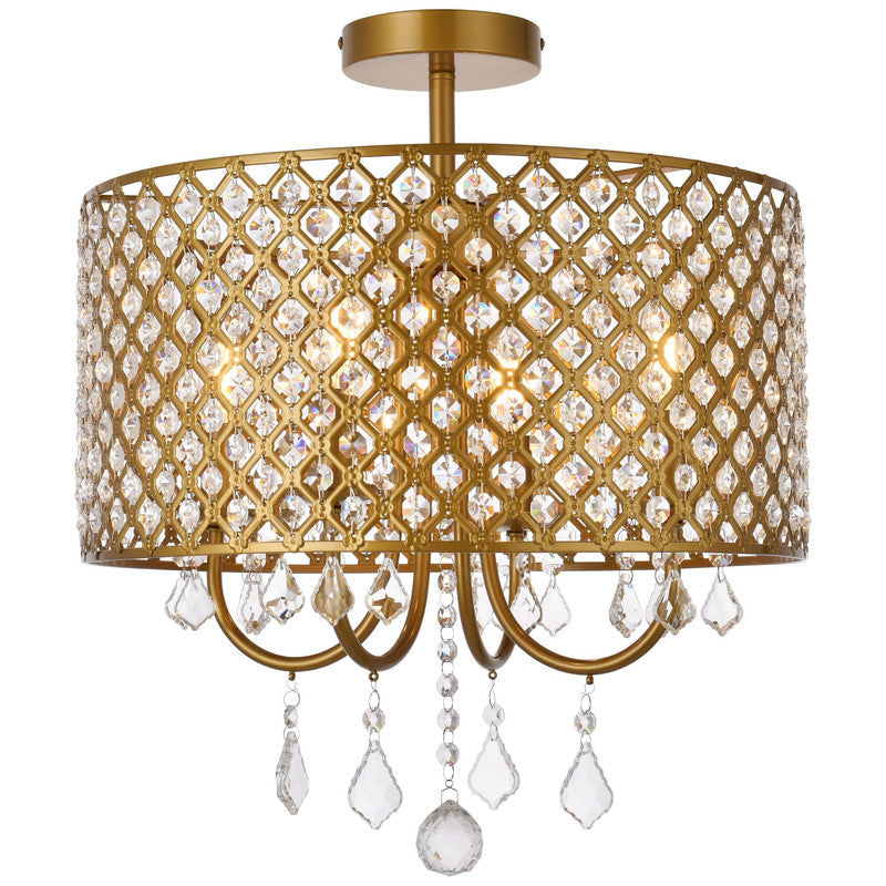 Elegant Lighting Elise 4 Light 17" Flush Mount