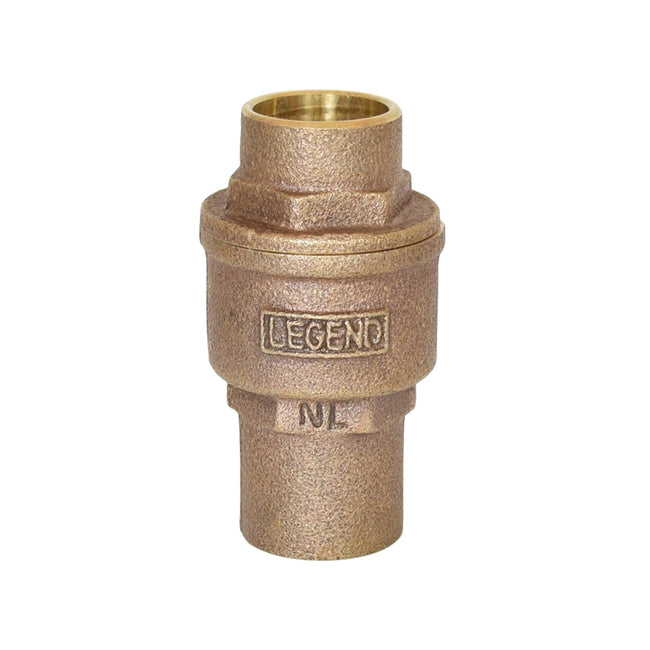105-463NL - 1/2" No Lead Bronze In-Line Spring Check Valve - Sweat x Sweat