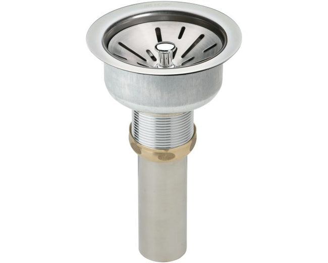 LK35 - 3-1/2" Drain Fitting Type 304 Stainless Steel Body, Strainer Basket and Tailpiece