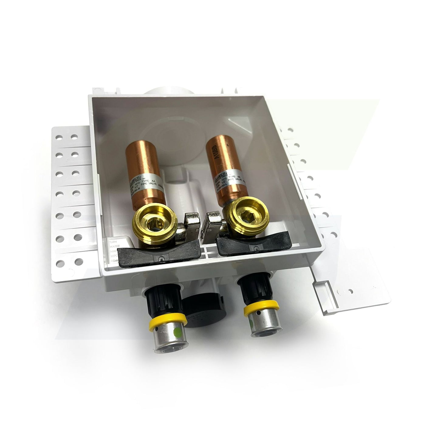 OBOS-115-RK - Washing Machine One Stop Box with Water Hammer Arrester - 1/2" Viega PEX x  3/4" GHT