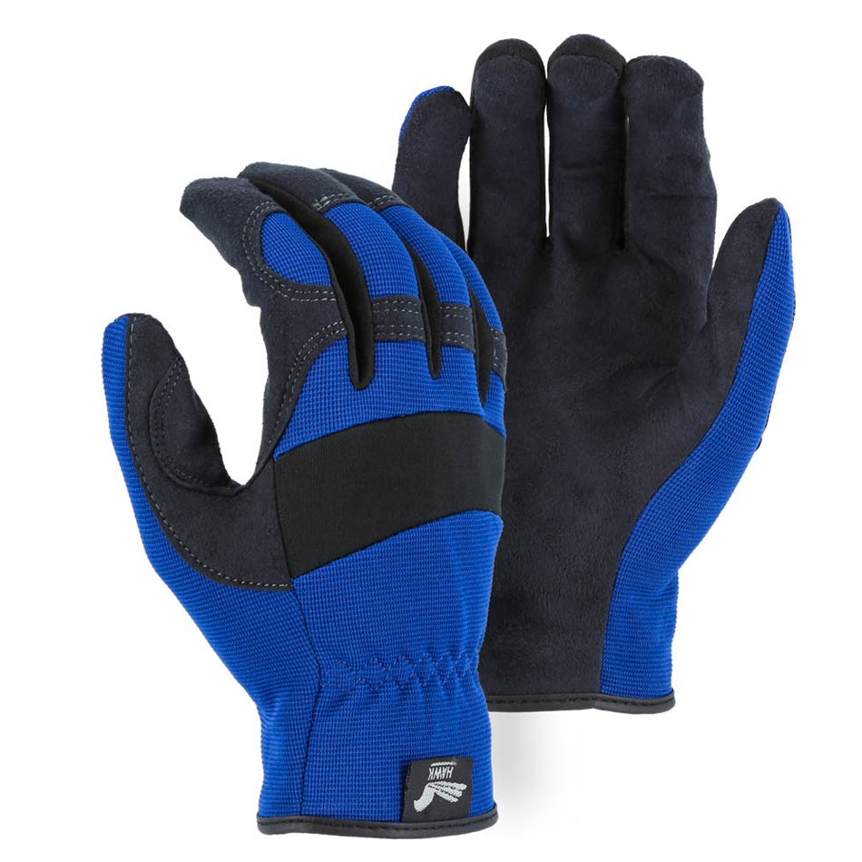 Majestic Glove 2136BL - Armor Skin Mechanics Glove with Knit Back