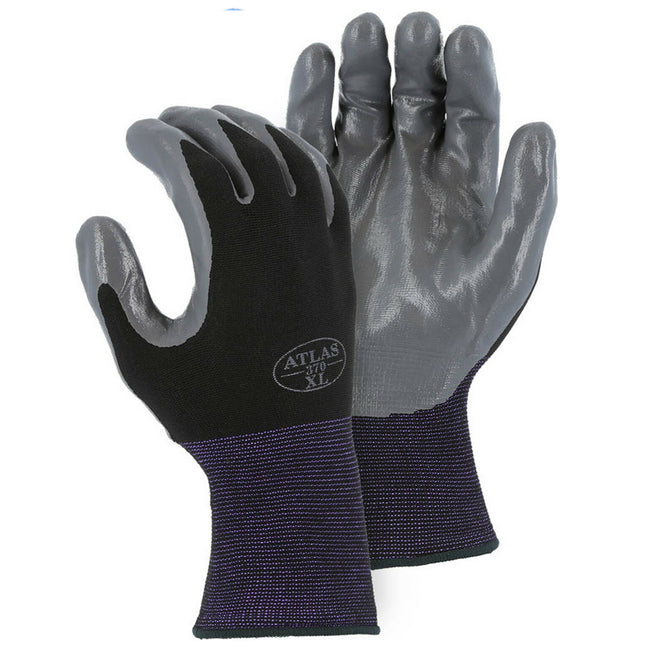 3261 - Atlas Gray Nitrile Palm Dipped Glove - Large