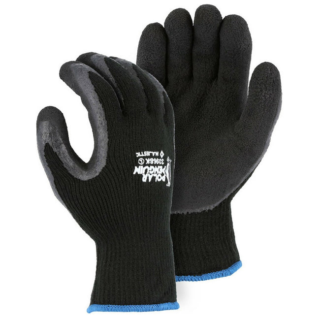 3396BK - Polar Penguin Winter Lined Gloves w/Latex Palm - Large