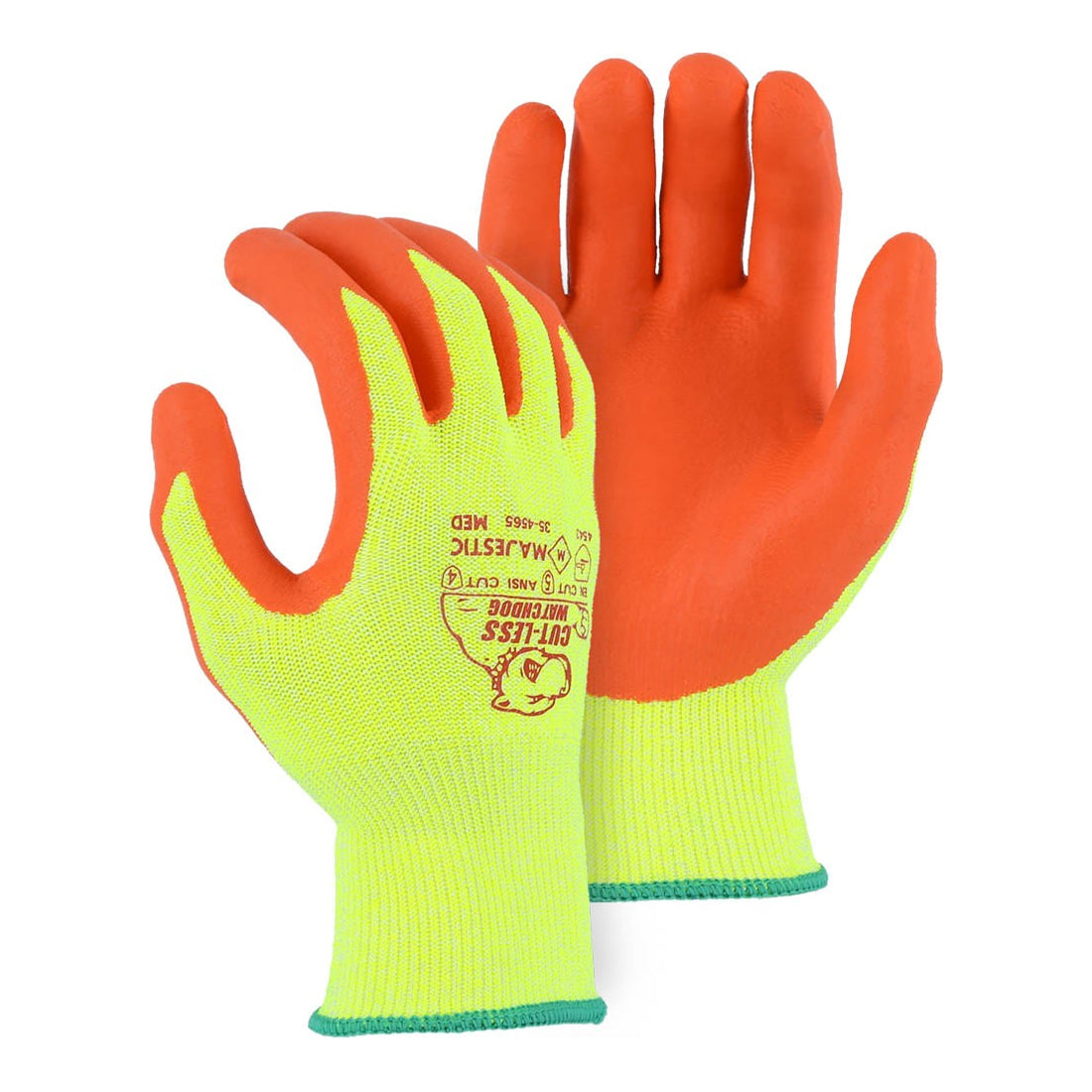 35-4565/L - Cut-Less Watchdog® High-Vis Seamless Knit Glove with Foam Nitrile Palm Co