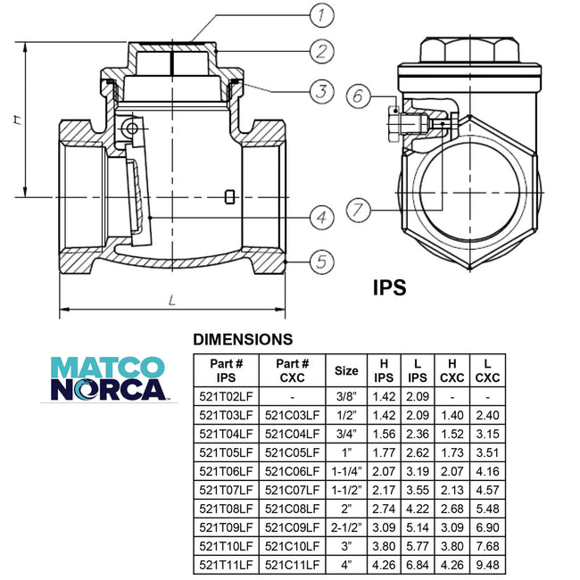 521LF - Lead Free Brass Swing Check Valve - 200 WOG - Sweat