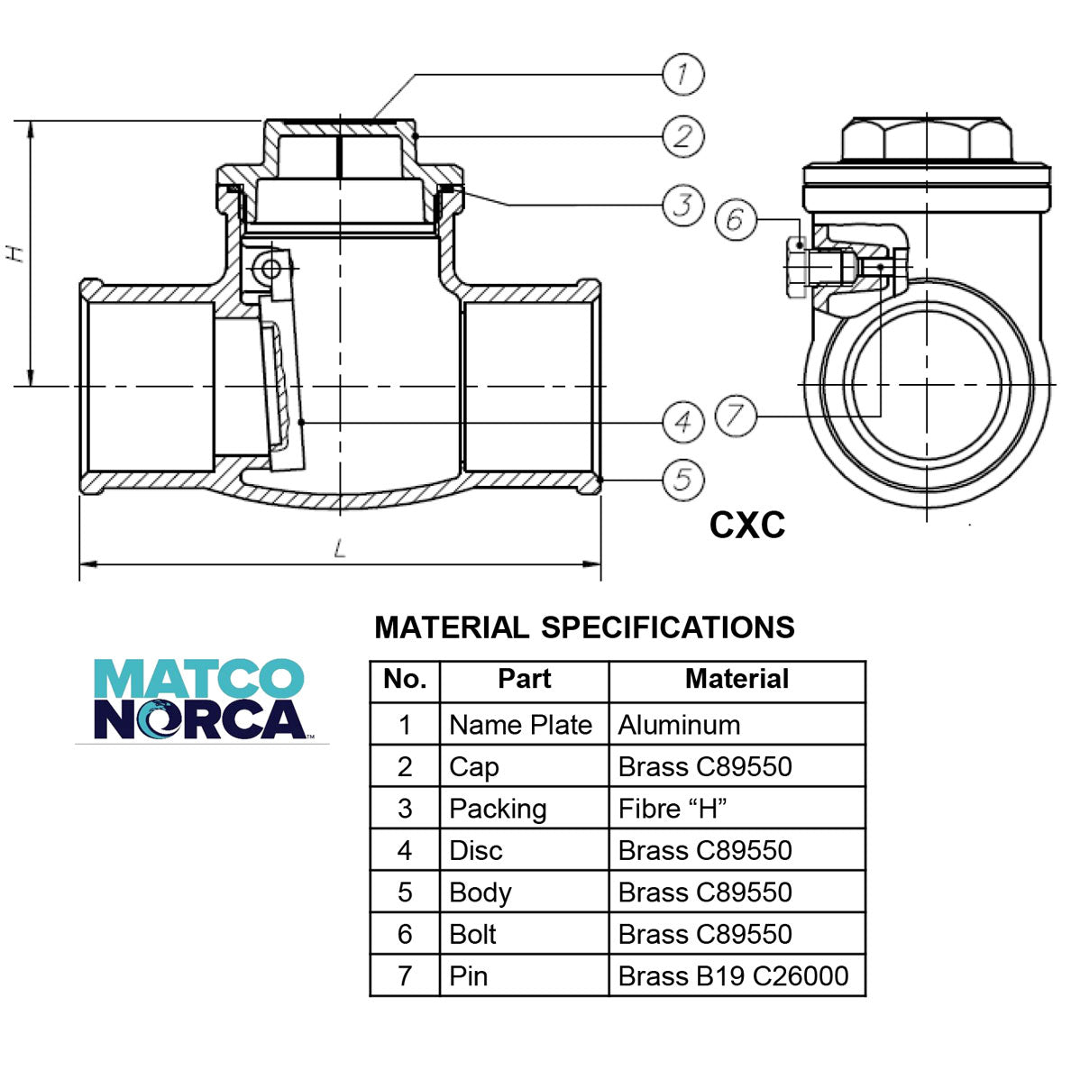 521T - Lead Free Brass Swing Check Valve - 200 WOG - Threaded