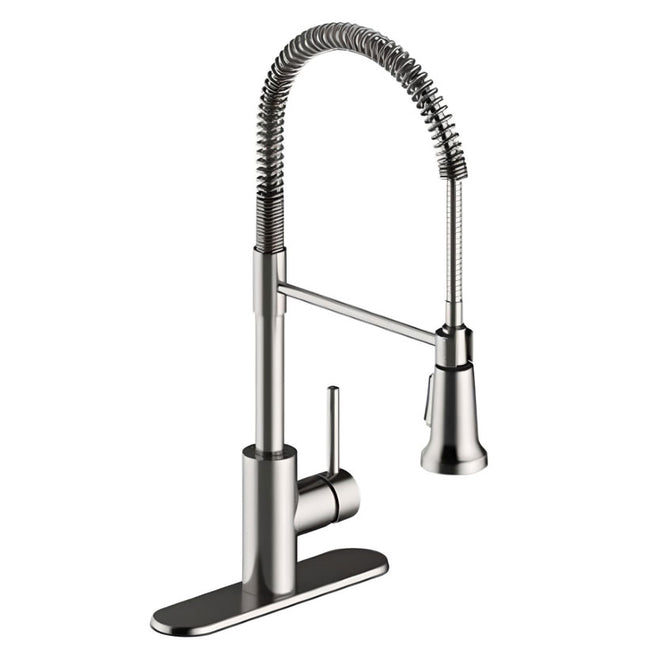 PD-155SS - Single Handle Pre-Rinse Kitchen Faucet - Stainless Steel - 1.8 GPM