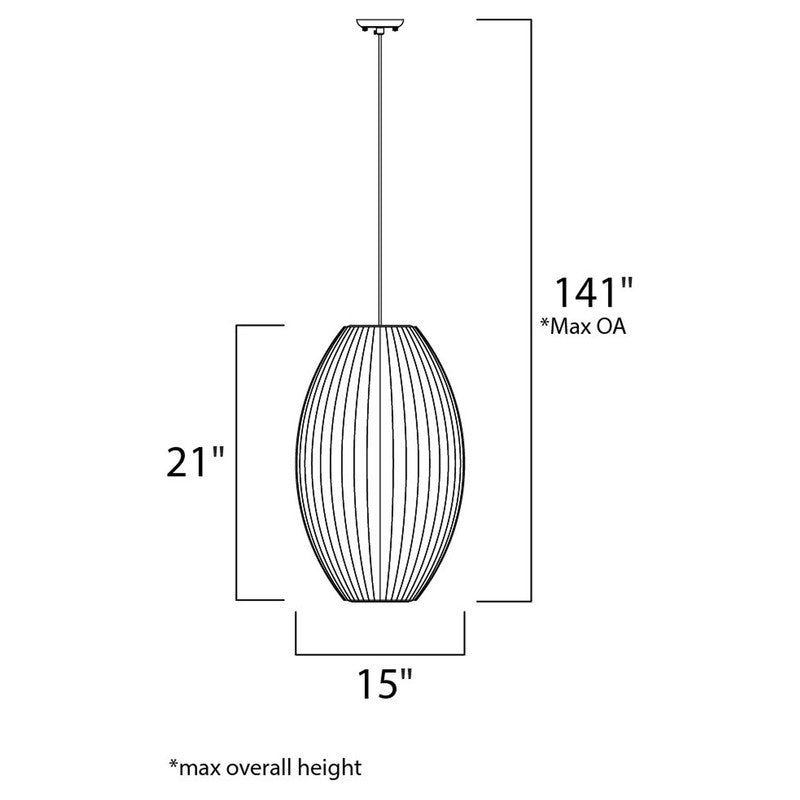 Maxim 12188WTPC - Cocoon 1 Light 21" Pendant