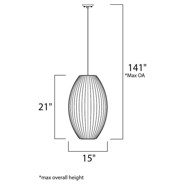 Maxim 12188WTPC - Cocoon 1 Light 21" Pendant