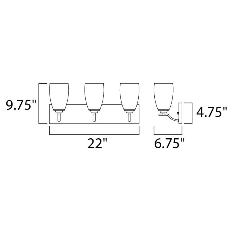 Maxim 20028SWPC - Rocco 3 Light 22" Vanity Light