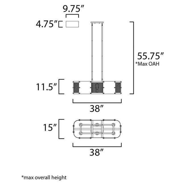 Maxim 25268BWWZ - Outland 6 Light 38" Chandelier