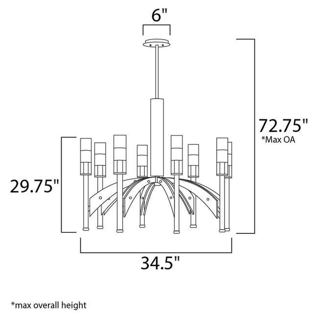 Maxim 39518CLBKWE - Merge 8 Light 35" Chandelier