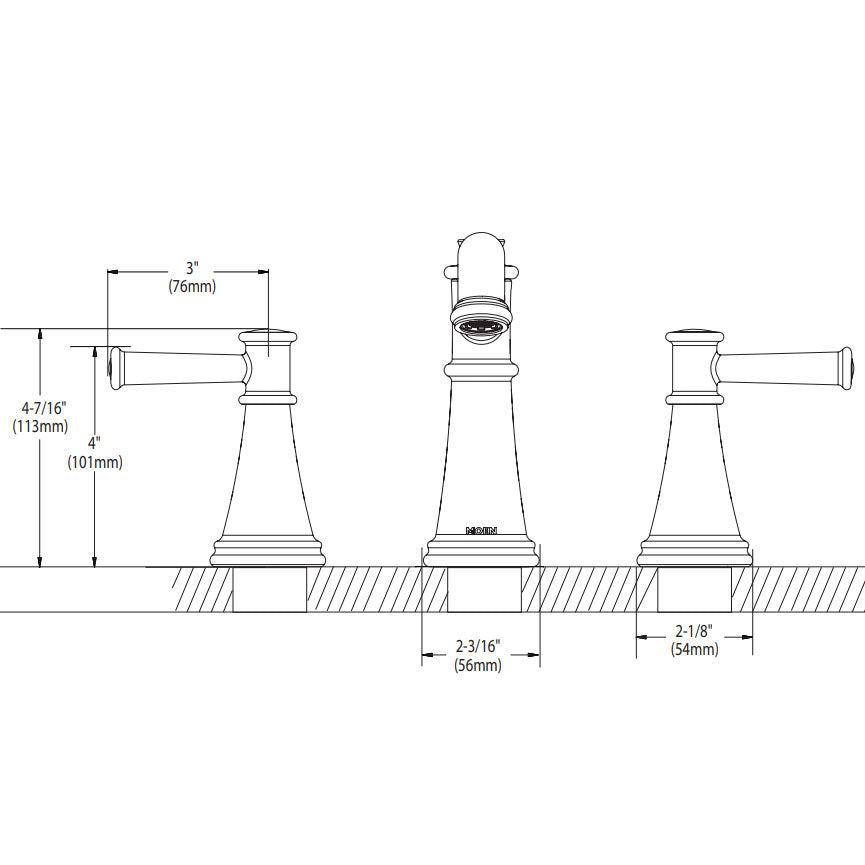 T6405 - Belfield Two-Handle Widespread Bathroom Faucet - Trim Only