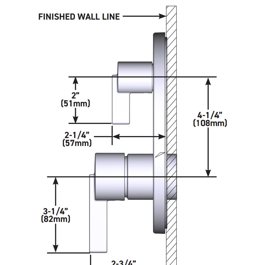 UT3331 - Cia Matte Black M-CORE With Transfer M-CORE Transfer Valve Trim