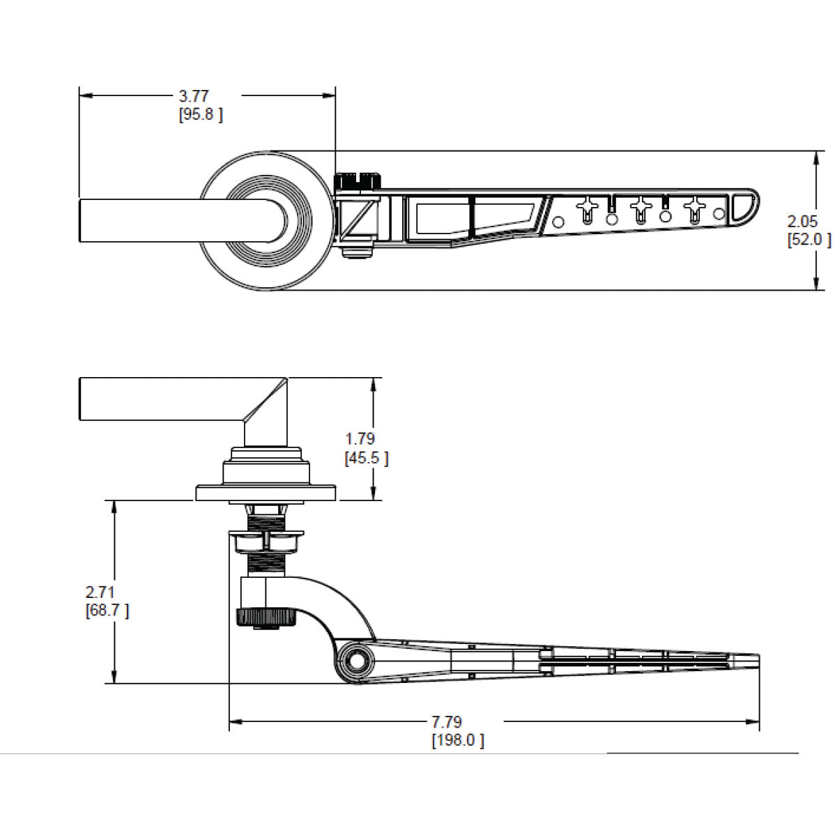 YB0801BL - Arris 4" Tank Lever in Matte Black