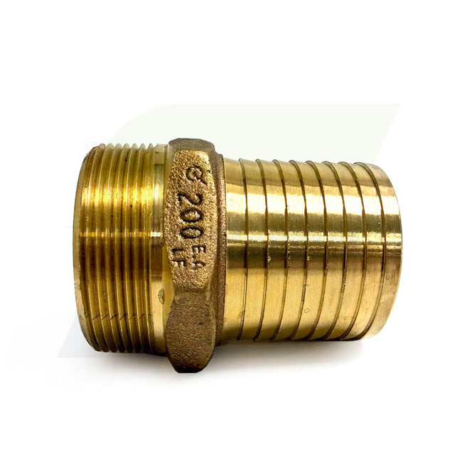 RBMANL200 - 2" Brass Hose Barb x MPT Male Adapter