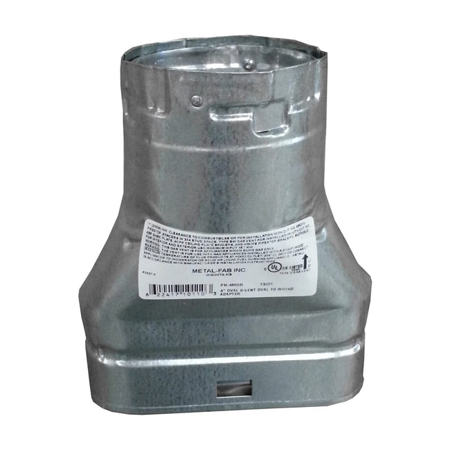 6MOR - Type B Gas Vent Oval to Round Adapter - 6"