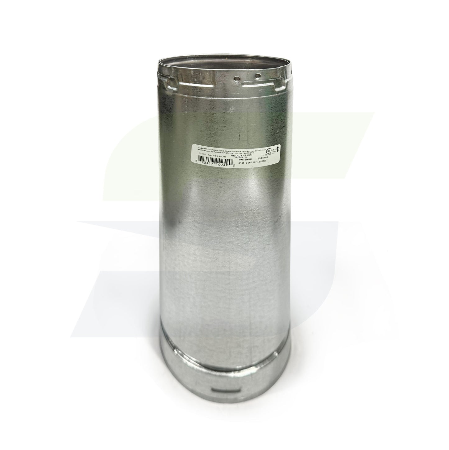 6M18 - Type-B Gas Vent Round Pipe - 6" X 18"