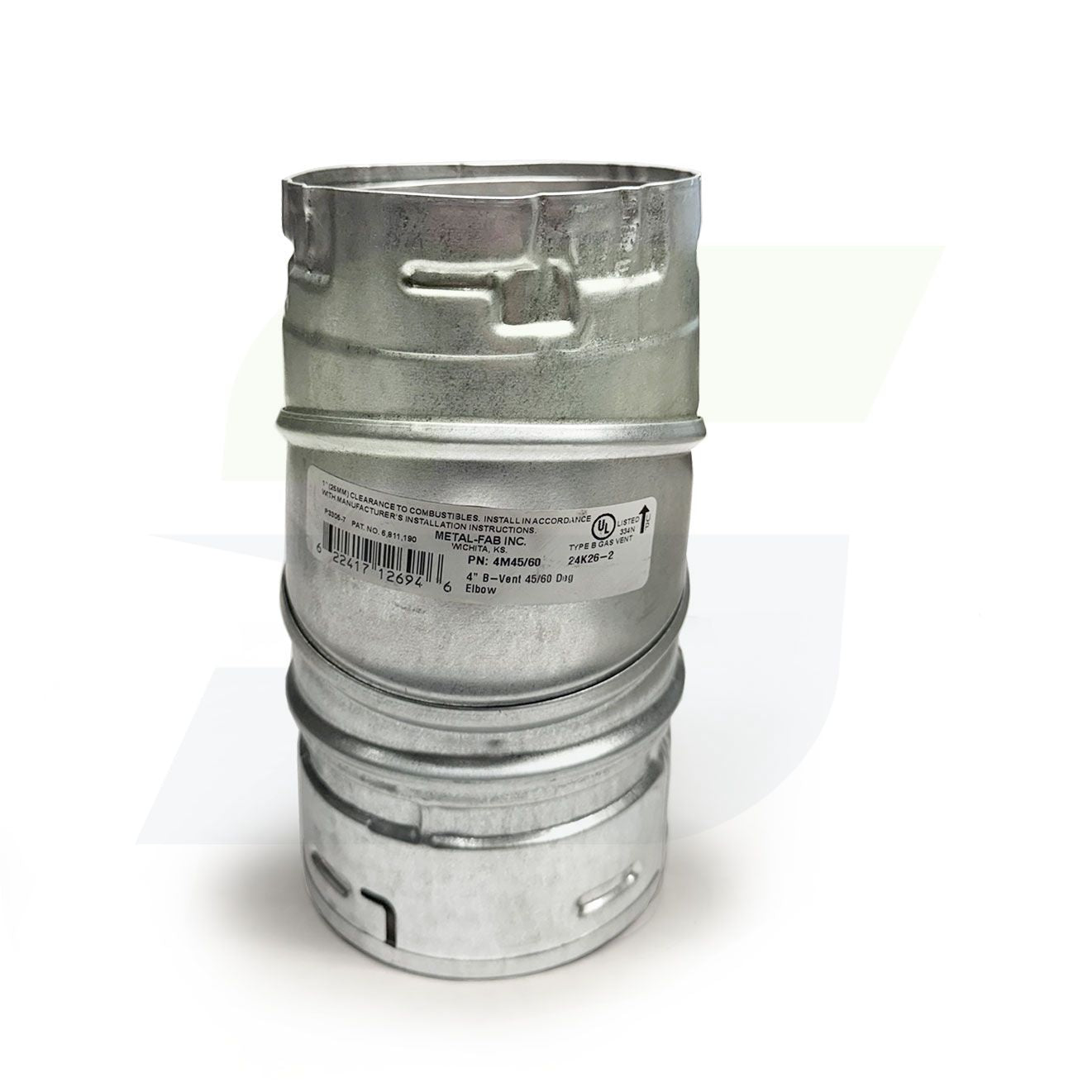 4M45/60 - Type-B Gas Vent 45 to 60 Degree Adjustable Elbow - 4"