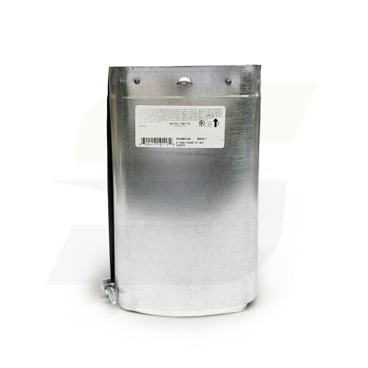 4MO12A - Type-B Gas Vent Oval Adjustable Length Pipe - 4" X 12"