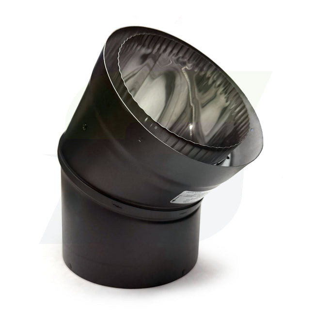 6DWB45 - 6" Black Double Wall 45 Degree Elbow