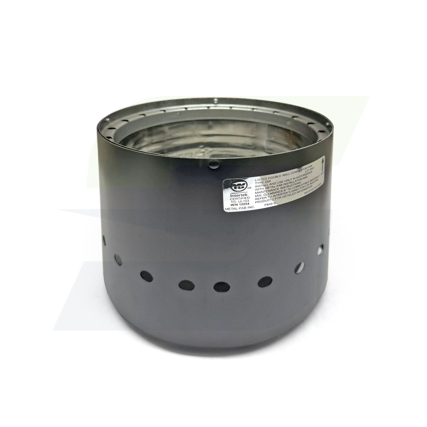 6DWBA - 6" Black Double Wall Stove Pipe Adapter