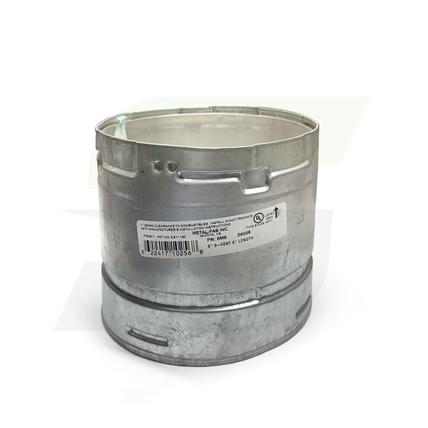 6M6 - Type-B Gas Vent Round Pipe - 6" X 6"