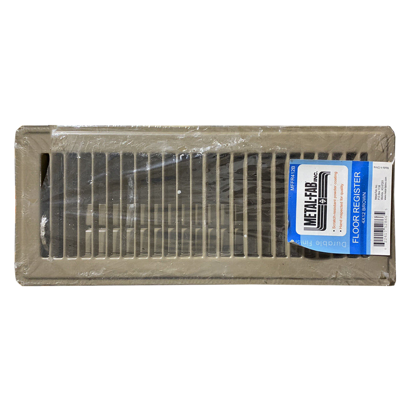 MFFR412B - 12" x 4" Stamped Floor Register - Brown